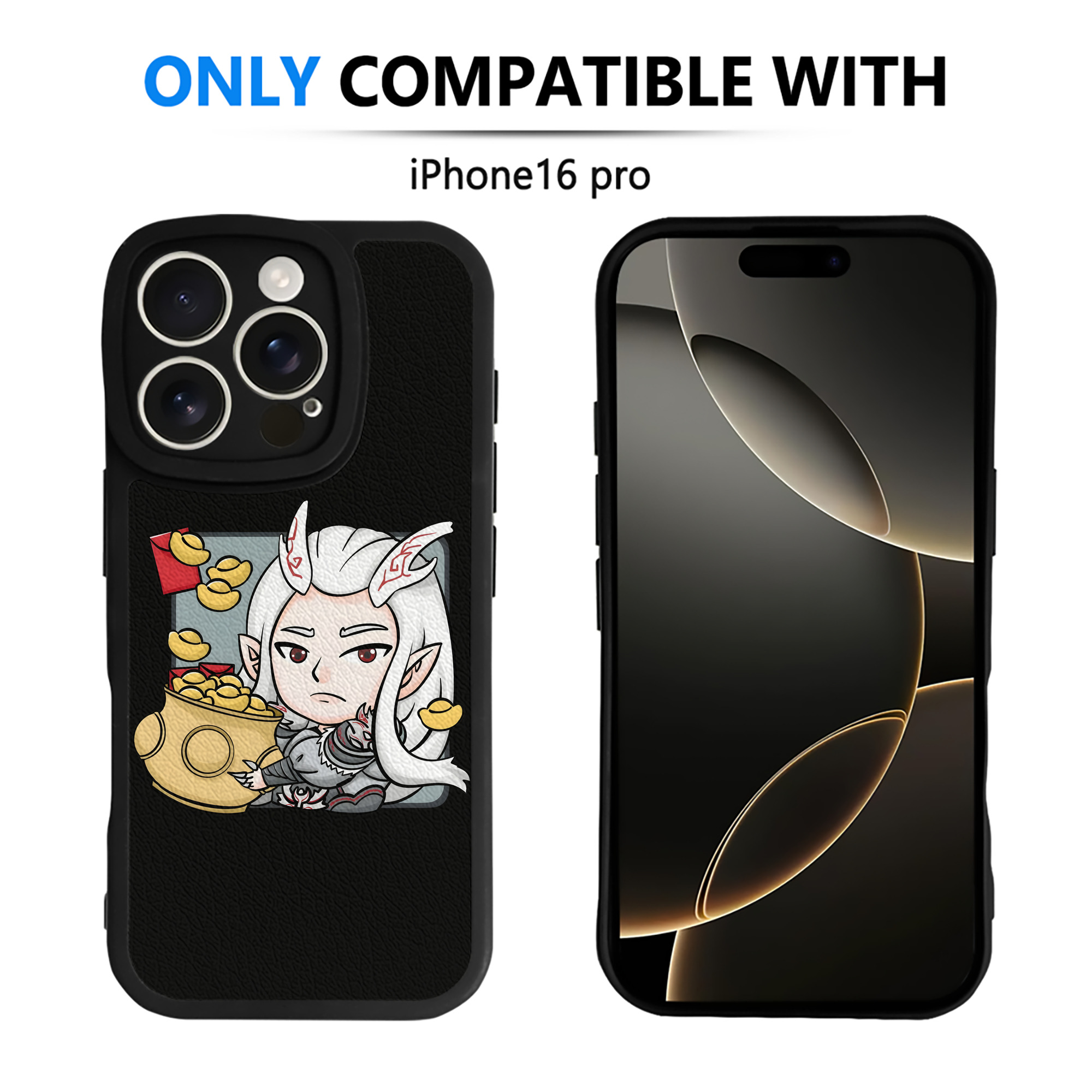 （画像用） Ne Zha 2 ナタ 魔童の大暴れ 【iPhone 16シリーズ対応】シリコンスマホケース（レザー調） 材質：シリコン